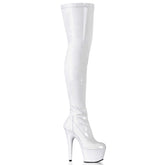 7 Inch Heel ADORE-3000 White Stretch Pat
